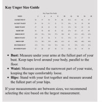 Kay Unger Plus Size Chart