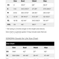 Kohls Mens Size Chart