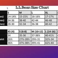 L Bean Men S Size Chart