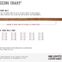 Leather Belt Size Chart