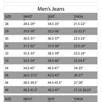 Levis Jeans Size Chart In Cm