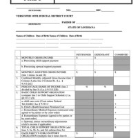 Louisiana Child Support Obligation Chart