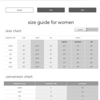 Lululemon Clothing Size Chart