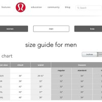 Lululemon Men S Shirt Size Chart