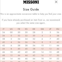 M Missoni Size Chart