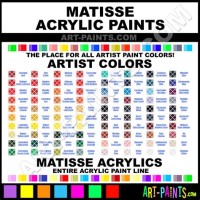 Matisse Acrylic Paints Colour Chart