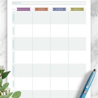 Meal Planning Chart Template