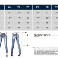 Mek Jeans Size Chart Conversion