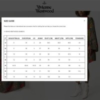 Melissa Vivienne Westwood Size Chart