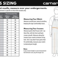 Men S Carhartt Bibs Size Chart