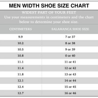 Men S Shoe Size Chart Inches Width