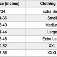 Mens Chest Size Chart Uk