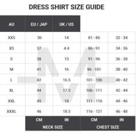 Mens Dress Shirt Size Chart Australian