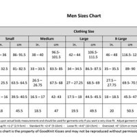 Mens L Size Chart