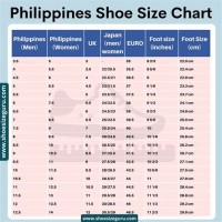 Mens Shoes Size Chart Philippines