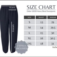 Mens Sweatpants Size Chart