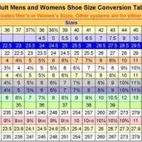 Mens To Womens Shoe Size Conversion Chart Aus