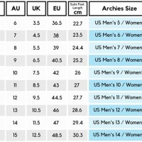 Mens To Womens Shoe Size Conversion Chart Australia