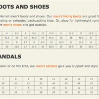 Merrell Footwear Size Chart Taoyuan City Taiwan