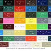 Metallic Bosny Spray Paint Color Chart