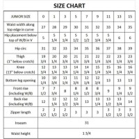 Miss Me Junior Size Chart