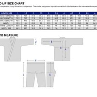 Mizuno Shiai Judo Gi Size Chart