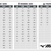 Mizuno Shoe Size Chart Cm