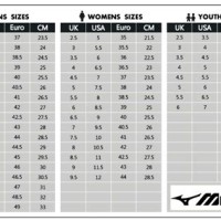 Mizuno Youth Cleat Size Chart