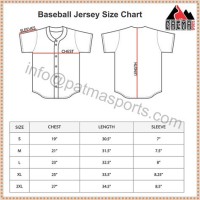 Mlb Jersey Number Size Chart
