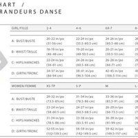 Mondor Dance Tights Size Chart