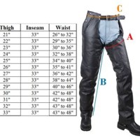 Motorcycle Chaps Size Chart