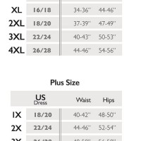 And Cami Size Chart