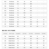 New Balance Baby Shoe Size Chart