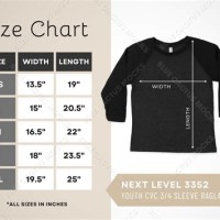 Next Level 3352 Size Chart