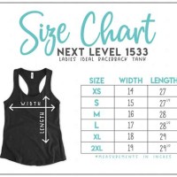 Next Level Ideal Racerback Tank Size Chart