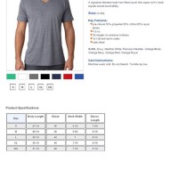 Next Level Tri Blend T Shirt Size Chart