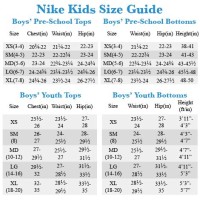 Nike Boys Size Chart