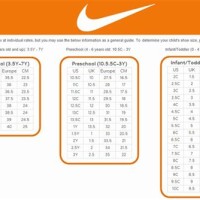 Nike Childrens Shoe Sizing Chart