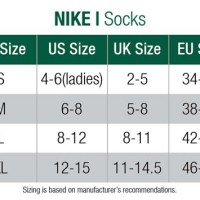 Nike Dri Fit Elite Socks Size Chart