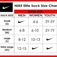 Nike Elite Basketball Socks Size Chart