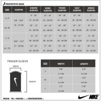 Nike Guard Lock Elite Sleeves Size Chart