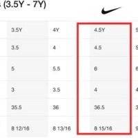 Nike Shoe Size Chart Youth To Women S