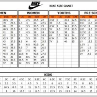 Nike Size Chart Gs