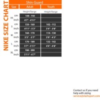 Nike Youth Charge Soccer Shin Guards Size Chart