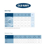 Old Navy T Shirt Size Chart