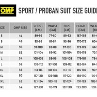 Omp Race Suit Size Chart