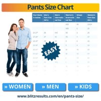 Pants Size Chart Women S Conversion