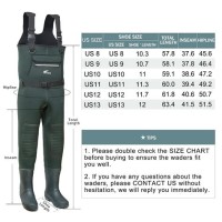 Paonia Waders Size Chart