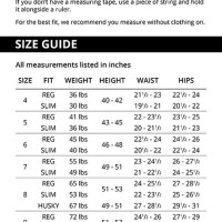 Pepe Jeans Shorts Size Chart