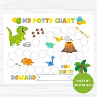 Potty Training Chart Printable Boy Dinosaur